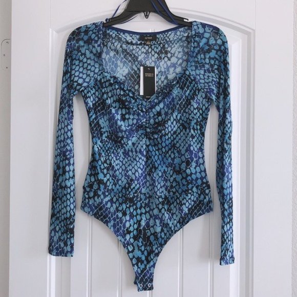 AFRM Thong Bodysuit The Romy Python Top Size S NWT - Picture 9 of 15